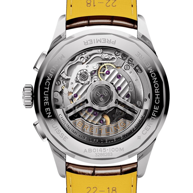 Breitling horloge met een kast in staal, met een wijzerplaat in het rosé en een diameter van 42 mm
