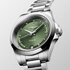 Longines horloge met een kast in staal, met een wijzerplaat in het groen met briljant en een diameter van 34 mm - thumb