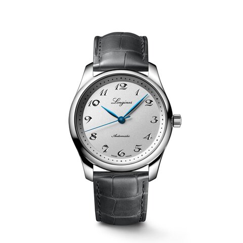 Longines horloge met een kast in staal, met een wijzerplaat in het zilver en een diameter van 40 mm
