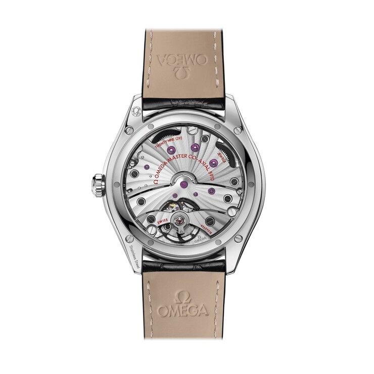 Omega horloge met een kast in staal, met een wijzerplaat in het zilver en een diameter van 40 mm