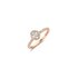 The Exclusive Collection verlovingsring in rosé goud 18kt met ovalen diamant van 0,30 karaat als hoofdsteen omringd door briljanten van 0,24 karaat - thumb