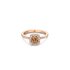 The Exclusive Collection verlovingsring in rosé goud 18kt met bruine cushion diamant als hoofdsteen omringd door briljanten van 0,34 karaat - thumb
