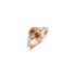 The Exclusive Collection verlovingsring in rosé goud 18kt met bruine peervormige diamant als hoofdsteen omringd door briljanten van 0,61 karaat - thumb