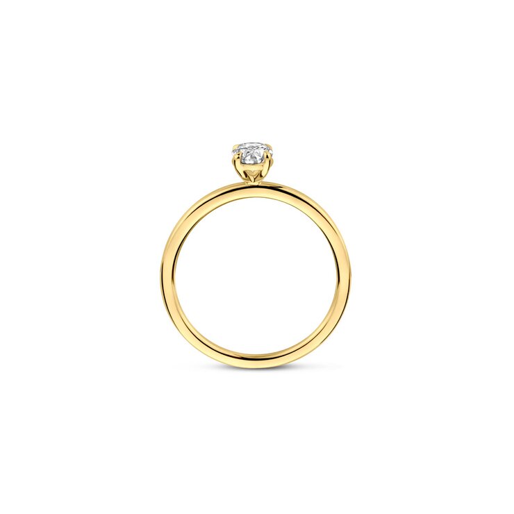 The Exclusive Collection verlovingsring in geel goud 18kt met ovalen diamant van 0,50 karaat
