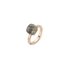 Bigli ring in rosé goud 18kt met quartz rutile & onyx omringd door briljanten van 0,02 karaat - thumb