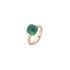 Bigli ring in rosé goud 18kt met bergkristal & smaragd omringd door briljanten van 0,02 karaat - thumb