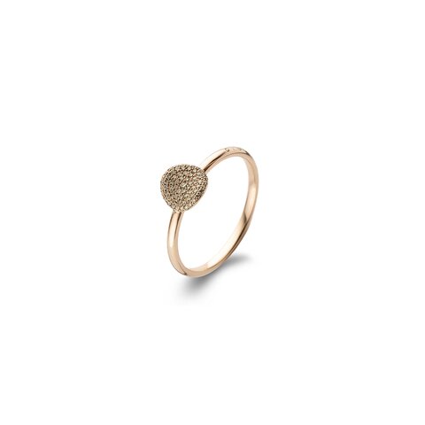 Bigli ring in rosé goud 18kt met bruine briljant van 0,20 karaat
