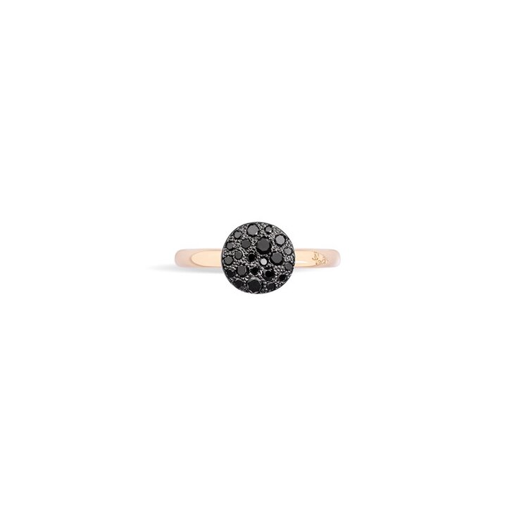 Pomellato ring in rosé goud 18kt met zwarte briljant van 0,24 karaat
