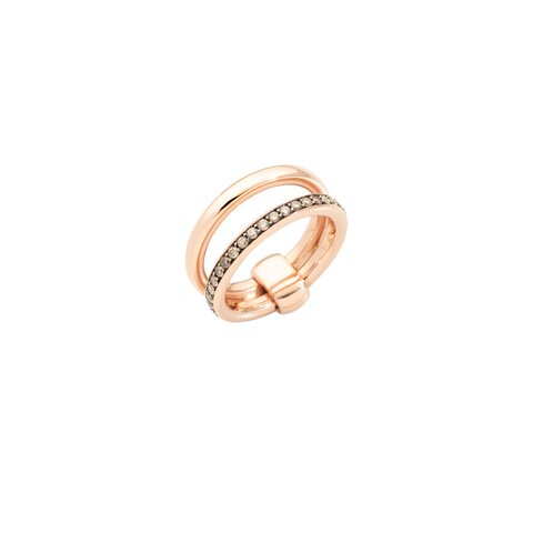 Pomellato ring in rosé goud 18kt met bruine briljant van 0,40 karaat
