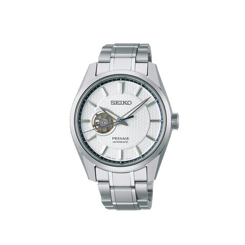 Seiko horloge met een kast in staal, met een wijzerplaat in het wit en een diameter van 40 mm