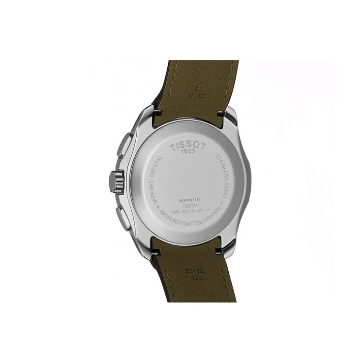 Tissot horloge met een kast in staal, met een wijzerplaat in het wit en een diameter van 41 mm