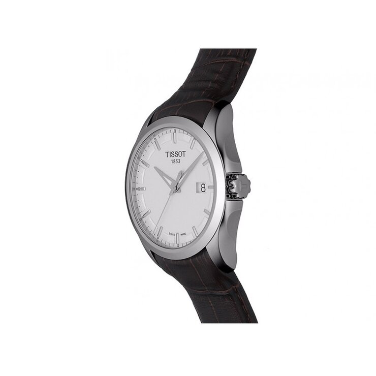 Tissot horloge met een kast in staal, met een wijzerplaat in het zilver en een diameter van 39 mm