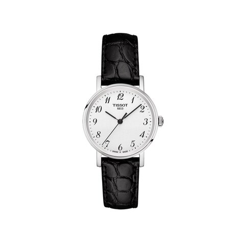Tissot horloge met een kast in staal, met een wijzerplaat in het wit en een diameter van 30 mm