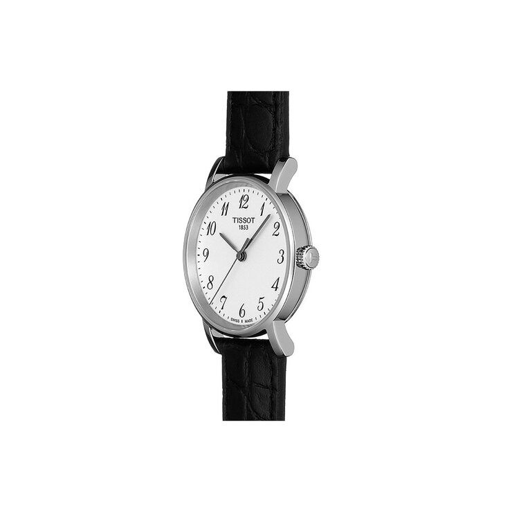 Tissot horloge met een kast in staal, met een wijzerplaat in het wit en een diameter van 30 mm