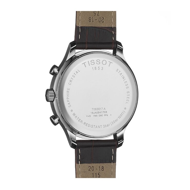 Tissot horloge met een kast in staal, met een wijzerplaat in het wit en een diameter van 42 mm