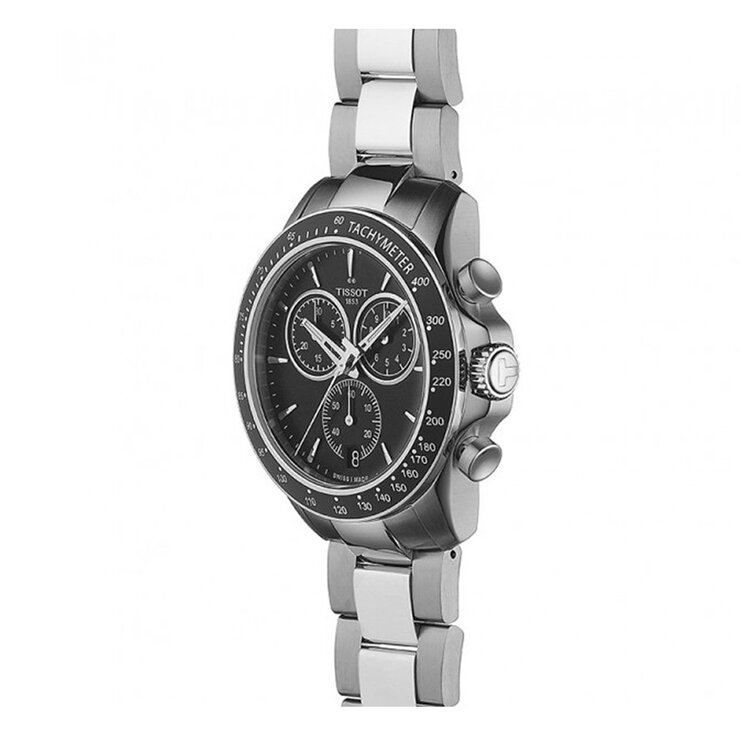 Tissot horloge met een kast in staal, met een wijzerplaat in het zwart en een diameter van 42.5 mm