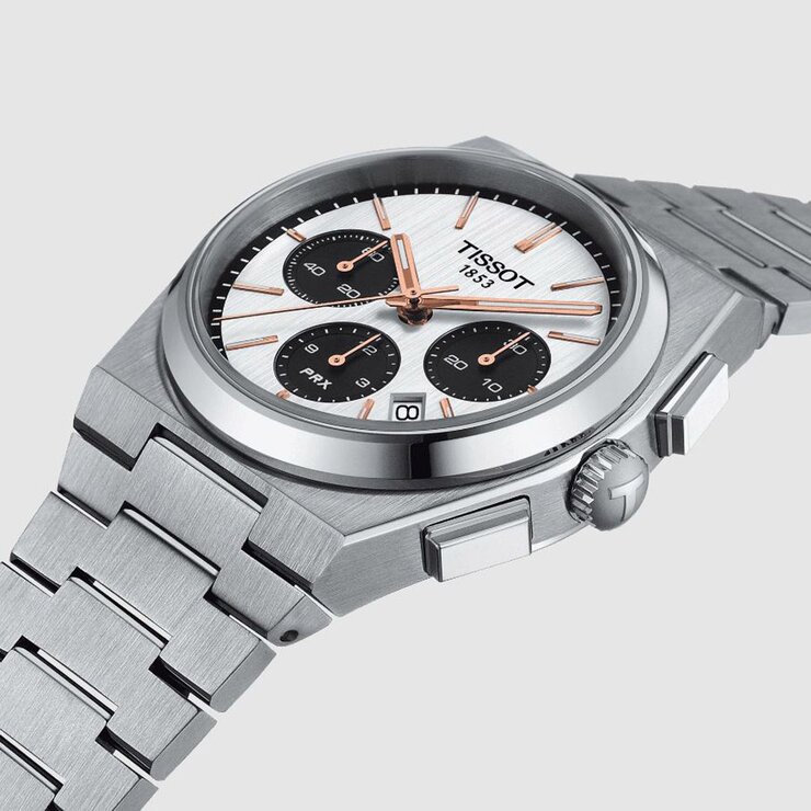Tissot horloge met een kast in staal, met een wijzerplaat in het zilver en een diameter van 42 mm