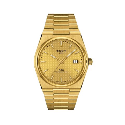 Tissot horloge met een kast in geel verguld, met een wijzerplaat in het geel verguld en een diameter van 40 mm
