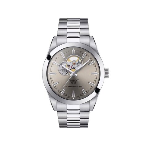 Tissot horloge met een kast in staal, met een wijzerplaat in het grijs en een diameter van 40 mm