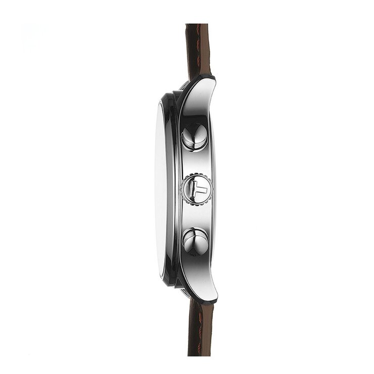 Tissot horloge met een kast in staal, met een wijzerplaat in het zilver en een diameter van 45 mm