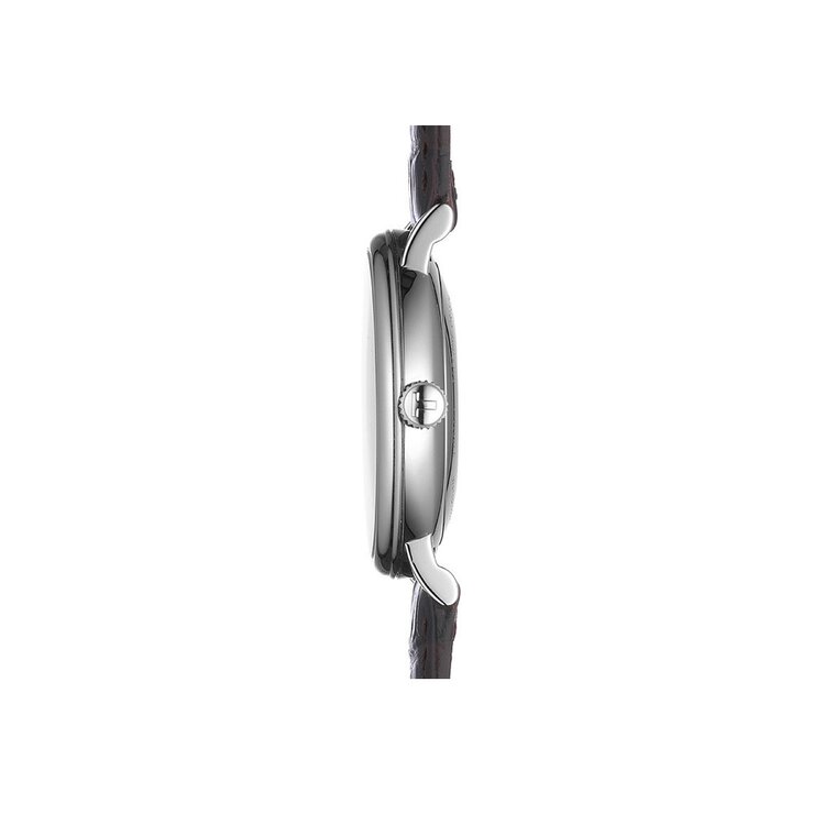 Tissot horloge met een kast in staal, met een wijzerplaat in het zilver en een diameter van 40 mm