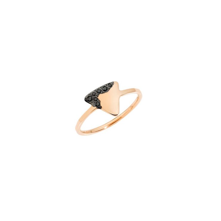 DoDo ring in rosé goud 9kt met zwarte briljant van 0,06 karaat