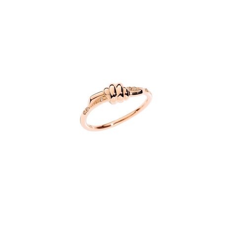 DoDo ring in rosé goud 9kt met bruine briljant van 0,03 karaat