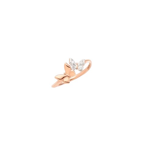 DoDo ring in rosé goud 9kt met briljant van 0,04 karaat