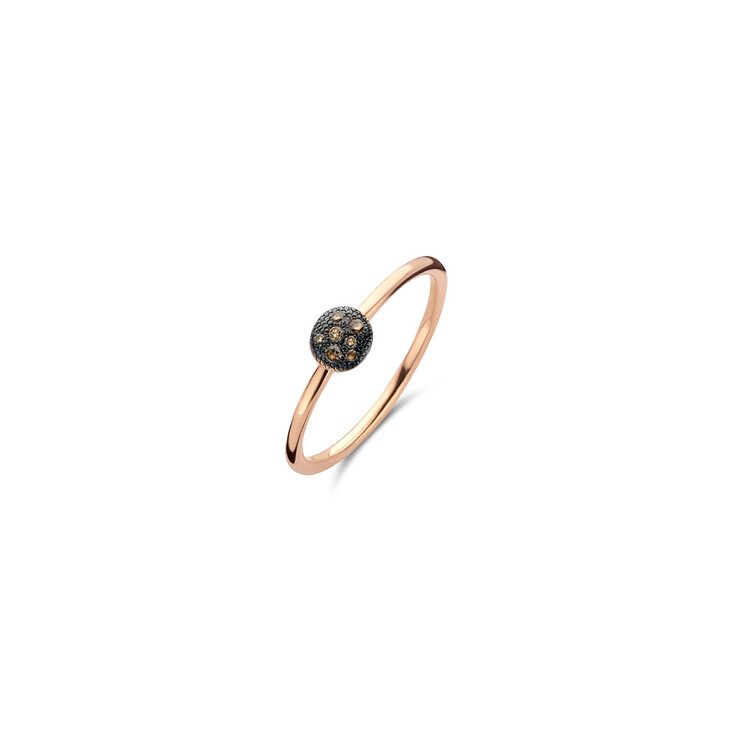 Casteur by Casteur ring in rosé goud 18kt met bruine briljant van 0,04 karaat