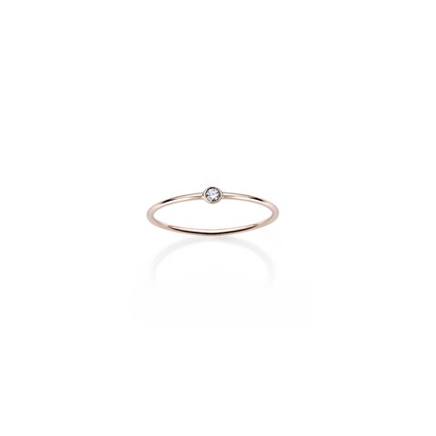 Burato Gioilelli ring in rosé goud 18kt met briljant van 0,03 karaat