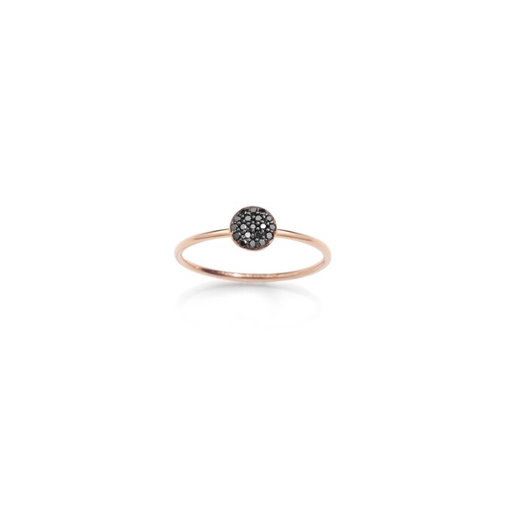 Burato Gioilelli ring in rosé goud 18kt met zwarte briljant van 0,10 karaat