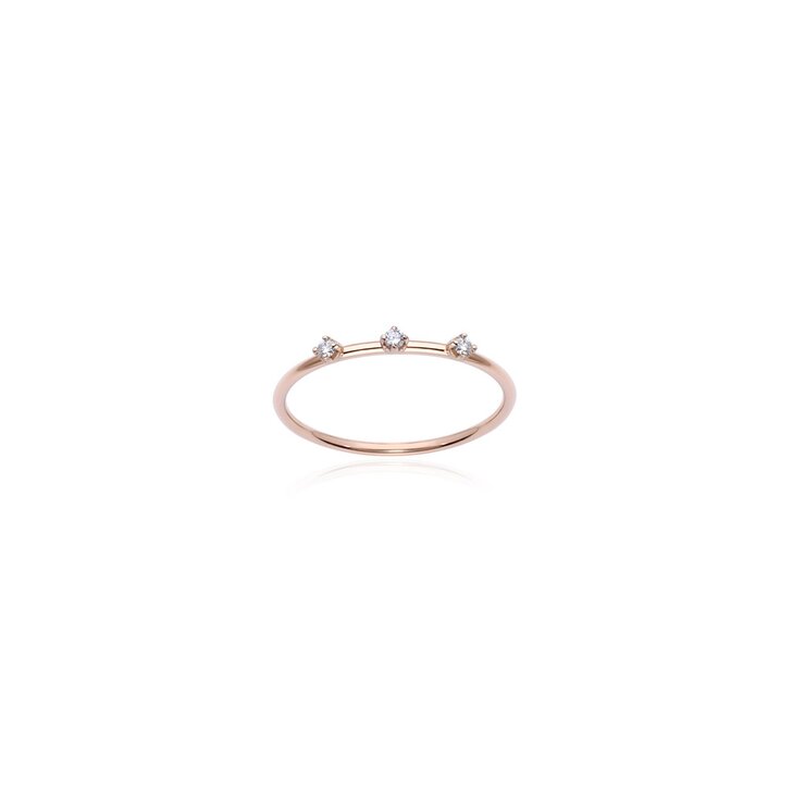 Burato Gioilelli ring in rosé goud 18kt met briljant van 0,06 karaat