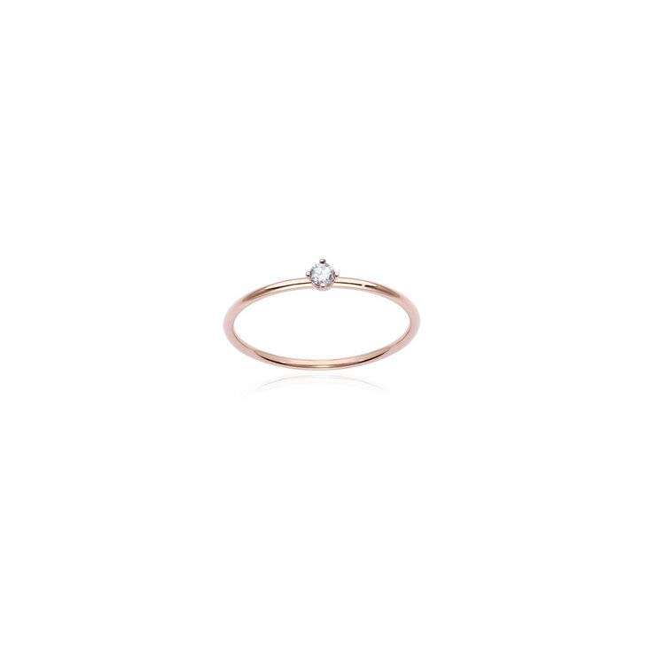 Burato Gioilelli ring in rosé goud 18kt met briljant van 0,05 karaat