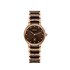 Rado horloge met een kast in rosé verguld, met een wijzerplaat in het bruin met briljant en een diameter van 30.5 mm - thumb