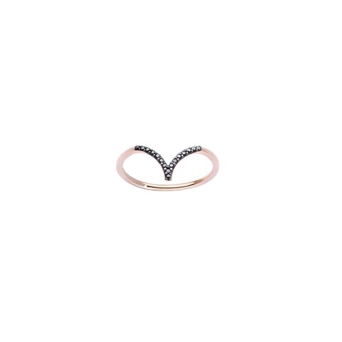 Burato Gioilelli ring in rosé goud 18kt met zwarte briljant van 0,07 karaat