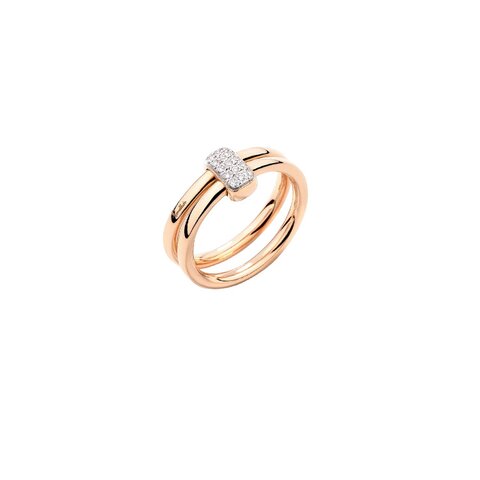 Pomellato ring in rosé goud 18kt met briljant van 0,09 karaat