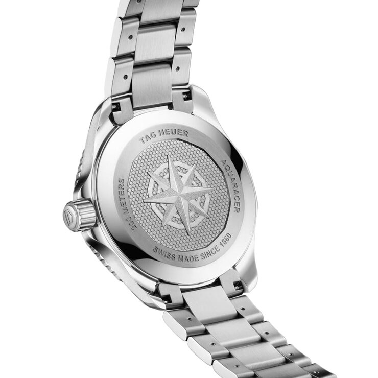 TAG Heuer horloge met een kast in staal, met een wijzerplaat in het zwart en een diameter van 40 mm