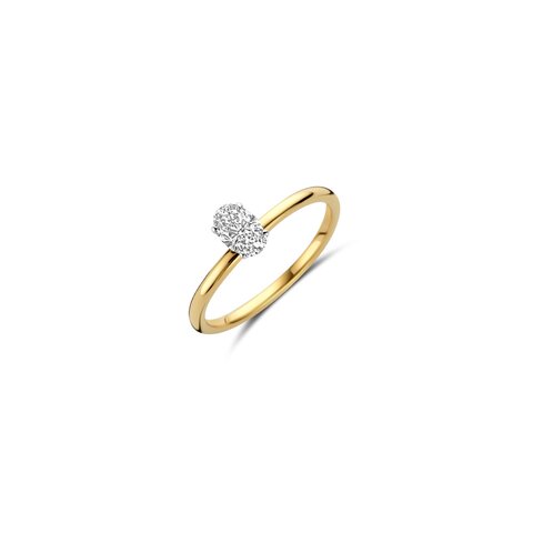 The Exclusive Collection verlovingsring in geel goud 18kt met ovalen diamant van 0,43 karaat