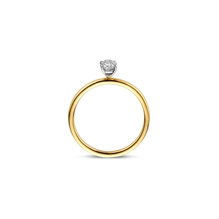 The Exclusive Collection verlovingsring in geel goud 18kt met ovalen diamant van 0,43 karaat