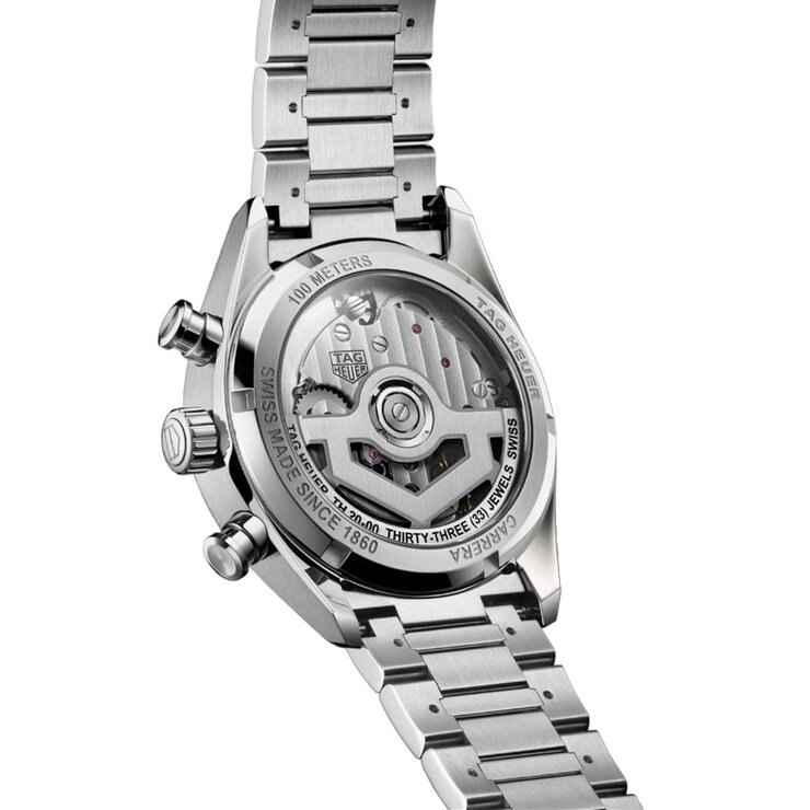 TAG Heuer horloge met een kast in staal, met een wijzerplaat in het zilver en een diameter van 39 mm