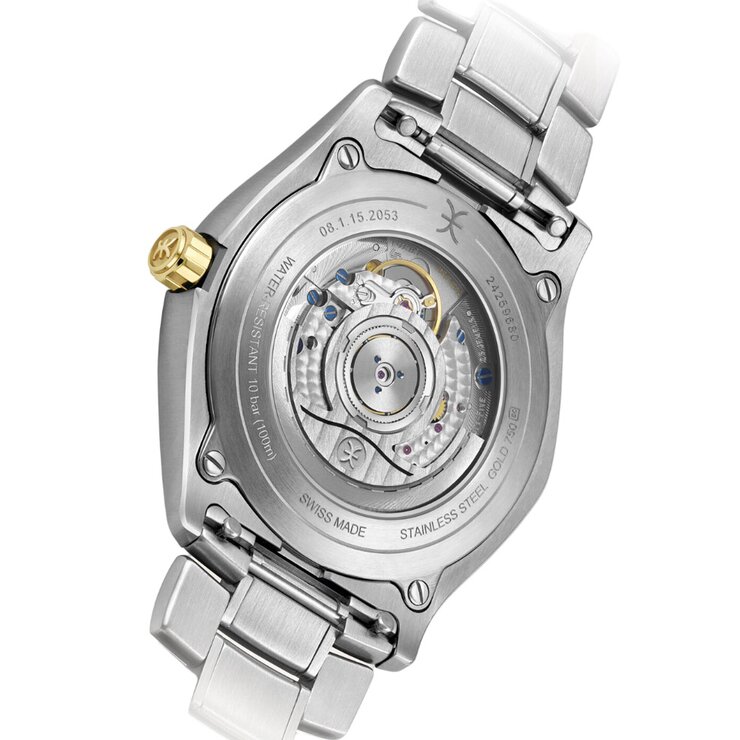 Ebel horloge met een kast in staal, met een wijzerplaat in het grijs en een diameter van 42