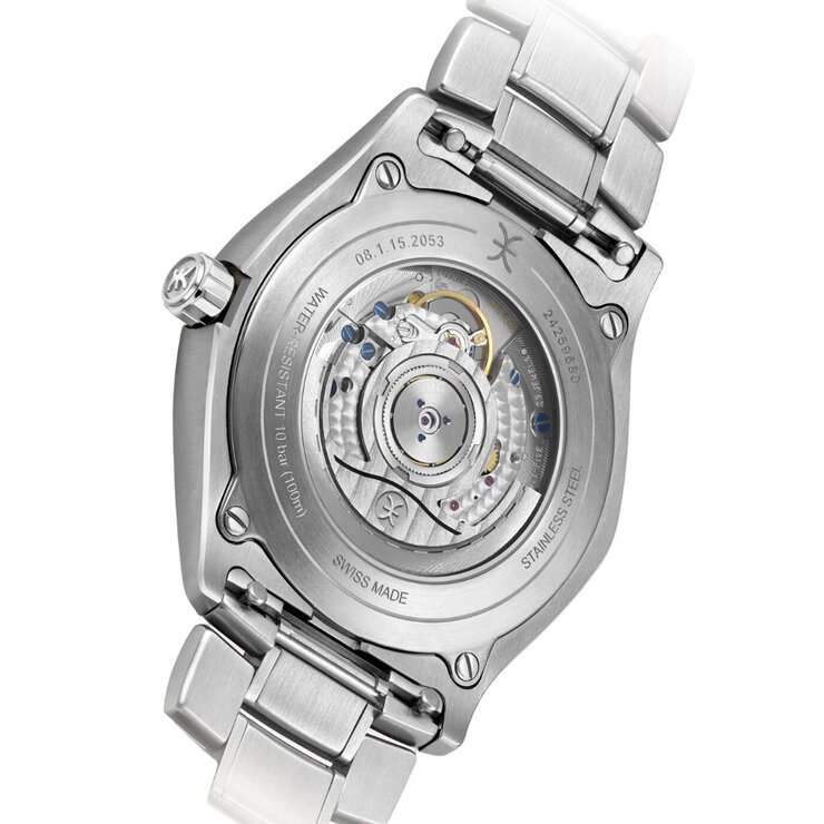 Ebel horloge met een kast in staal, met een wijzerplaat in het blauw en een diameter van 42 mm