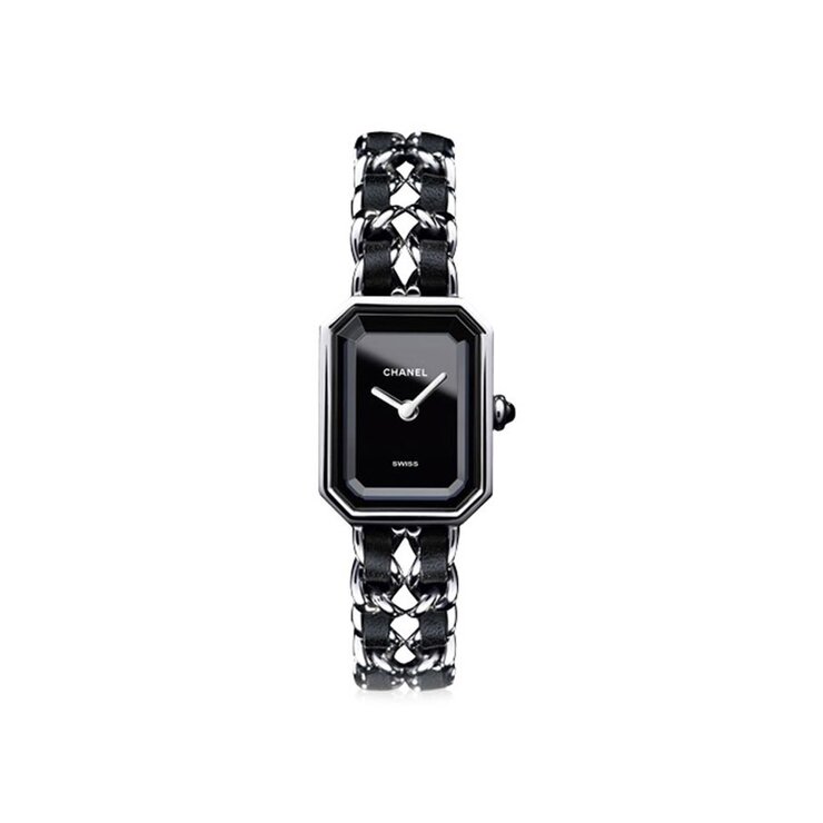 CHANEL horloge met een kast in staal, met een wijzerplaat in het zwart en een diameter van 20 x 26