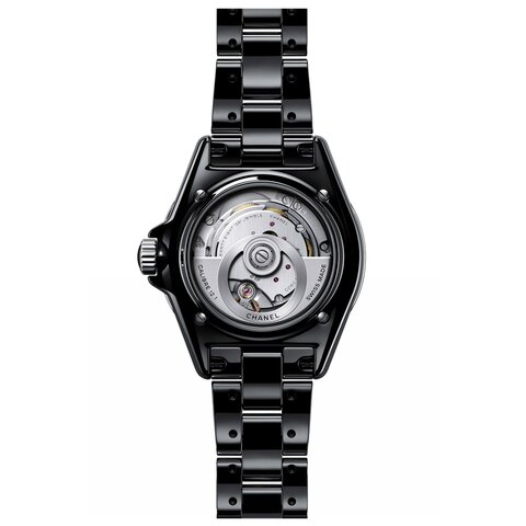 CHANEL horloge met een kast in keramiek, met een wijzerplaat in het zwart en een diameter van 38 mm