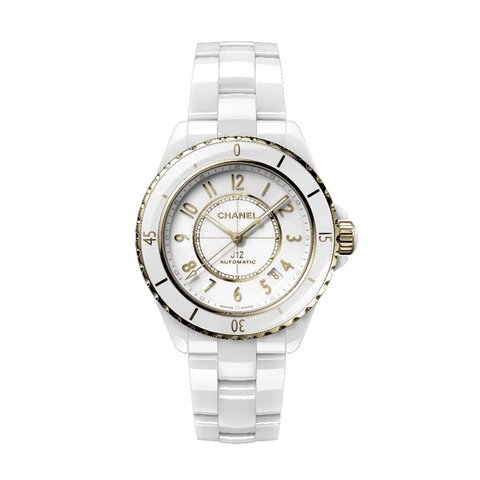 CHANEL horloge met een kast in keramiek, met een wijzerplaat in het wit en een diameter van 38 mm