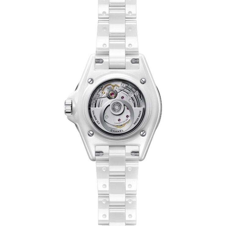 CHANEL horloge met een kast in keramiek, met een wijzerplaat in het parelmoer met  briljant en een diameter van 33 mm