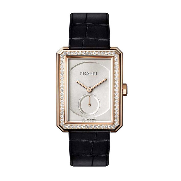 CHANEL horloge met een kast in beige goud, met een wijzerplaat in het wit en een diameter van 28,6 x 37