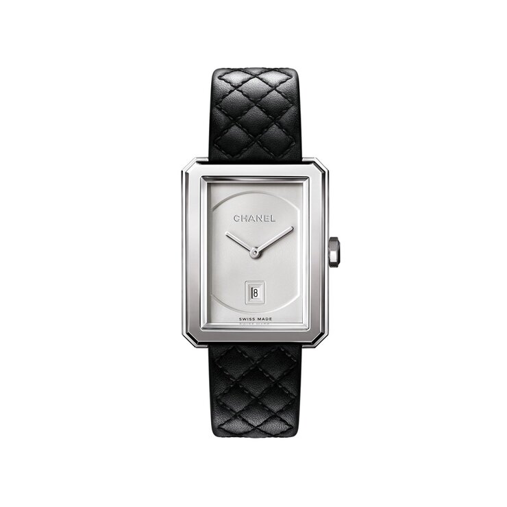 CHANEL horloge met een kast in staal, met een wijzerplaat in het wit en een diameter van 26.7 x 34.6 mm