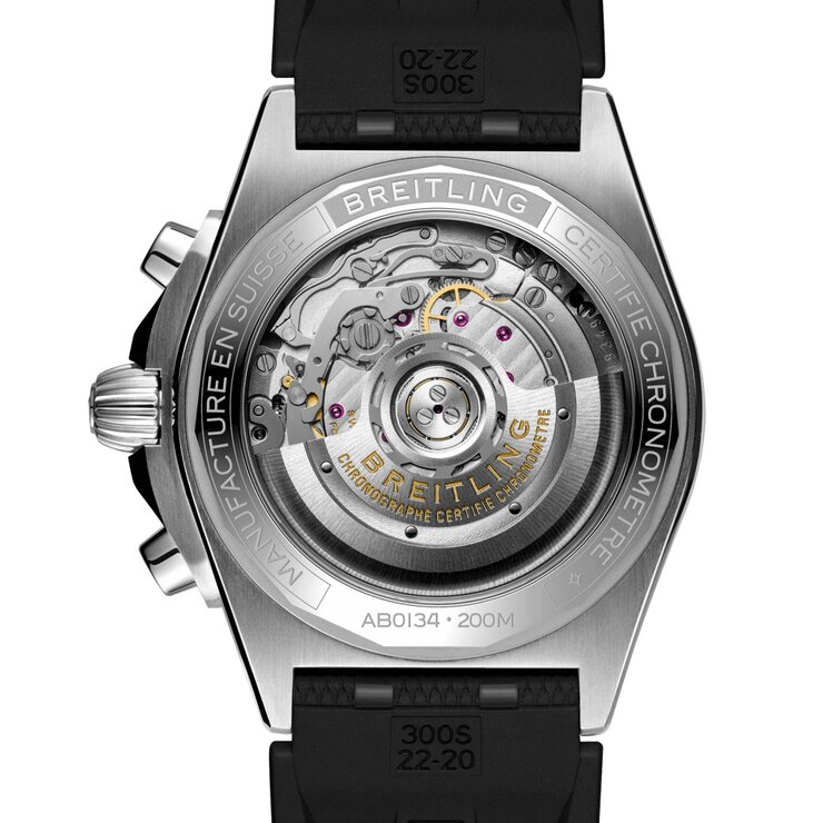 Breitling horloge met een kast in staal, met een wijzerplaat in het zilver en een diameter van 42 mm