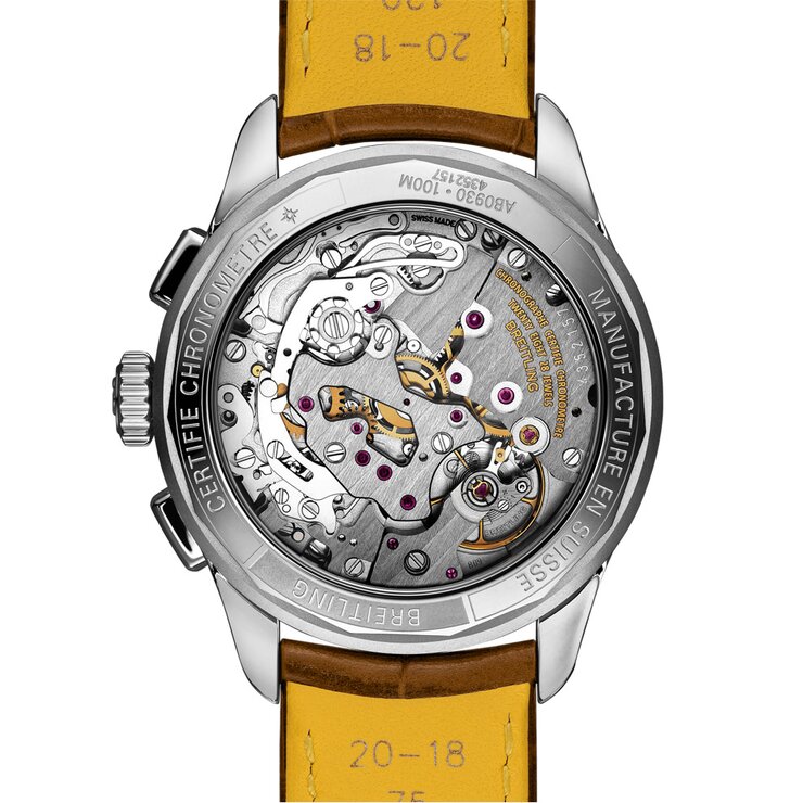 Breitling horloge met een kast in staal, met een wijzerplaat in het groen en een diameter van 40